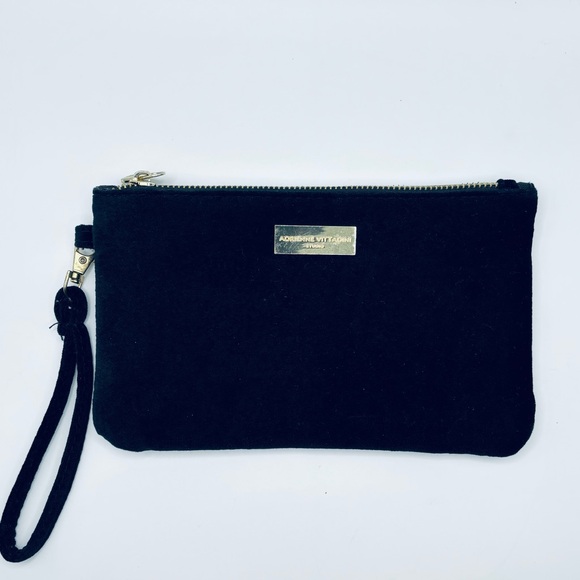 Adrienne Vittadini Black Clutch with Gold Detail. Very Nice! - Picture 1 of 10